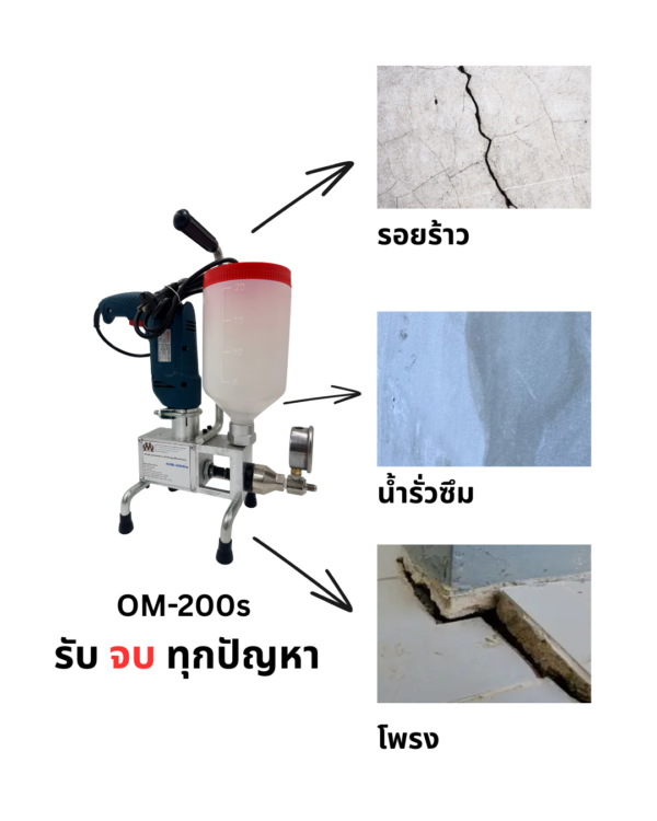 34 ชุดเครื่องอัดนํ้ายาพียูโฟม OM-200s พร้อมใช้งาน
