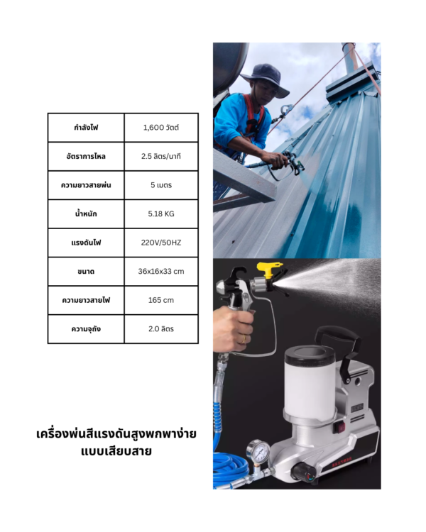 เครื่องพ่นสีแบบพกพาแบบเสียบสาย